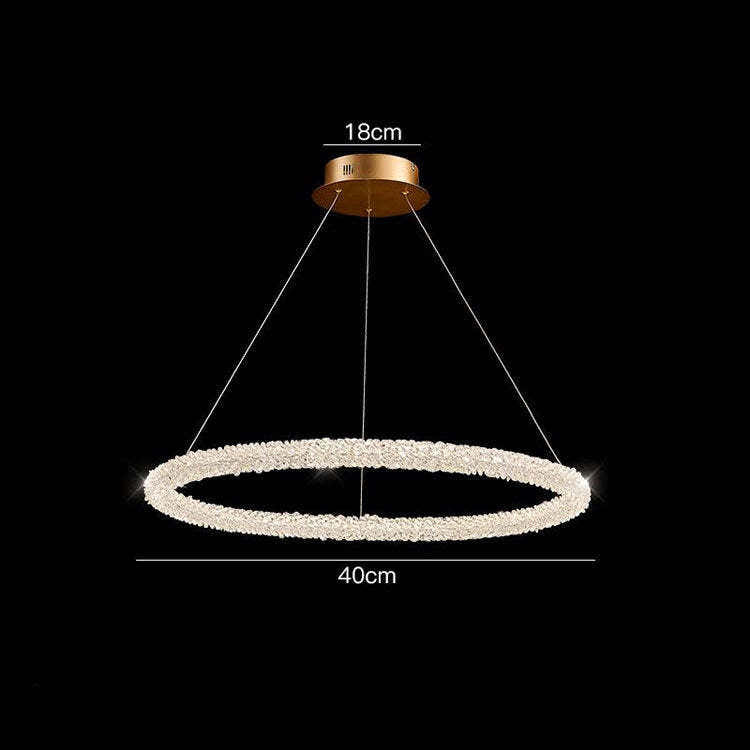Halo Modern Clear Crystal Ring Chandelier