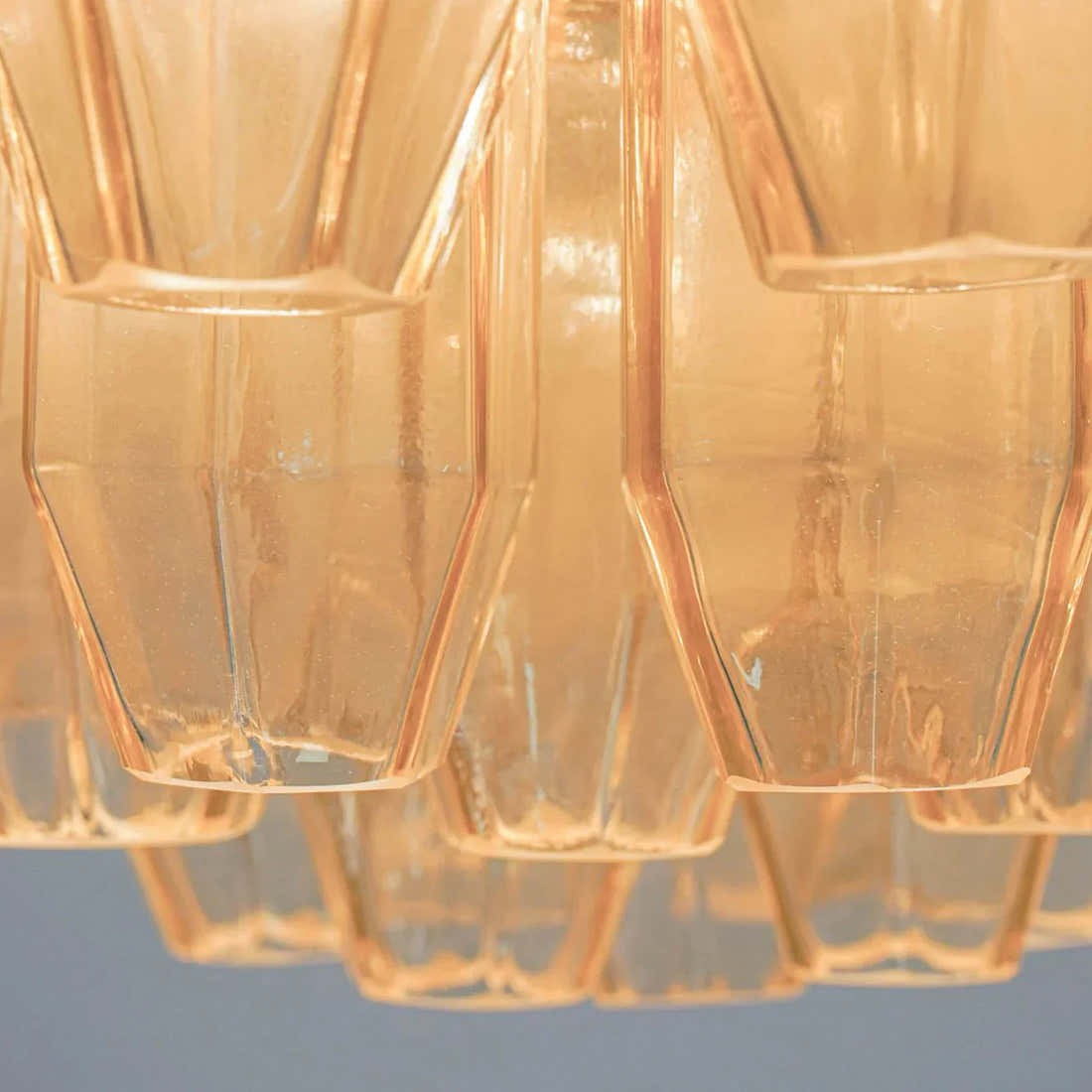 Prismatico 91 Elements Amber Compact Glass Chandelier 25"