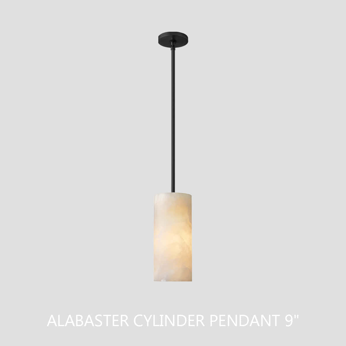 Hand Carved Alabaster Cylinder Pendent