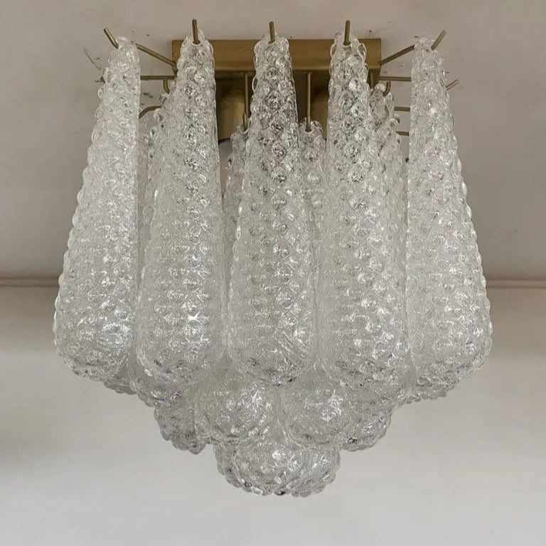 Murano Ceiling lamp – Drop – 32 glasses – Transparent
