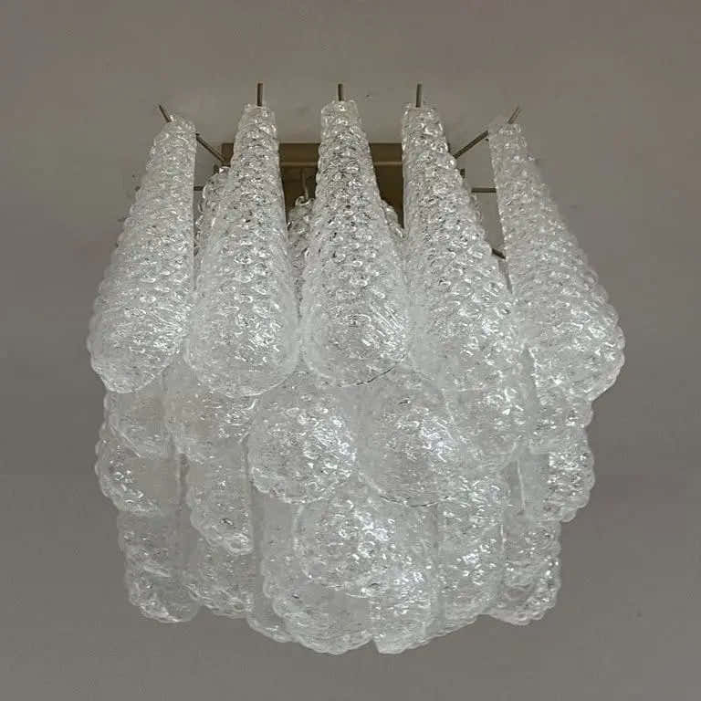 Murano Ceiling lamp – Drop – 32 glasses – Transparent