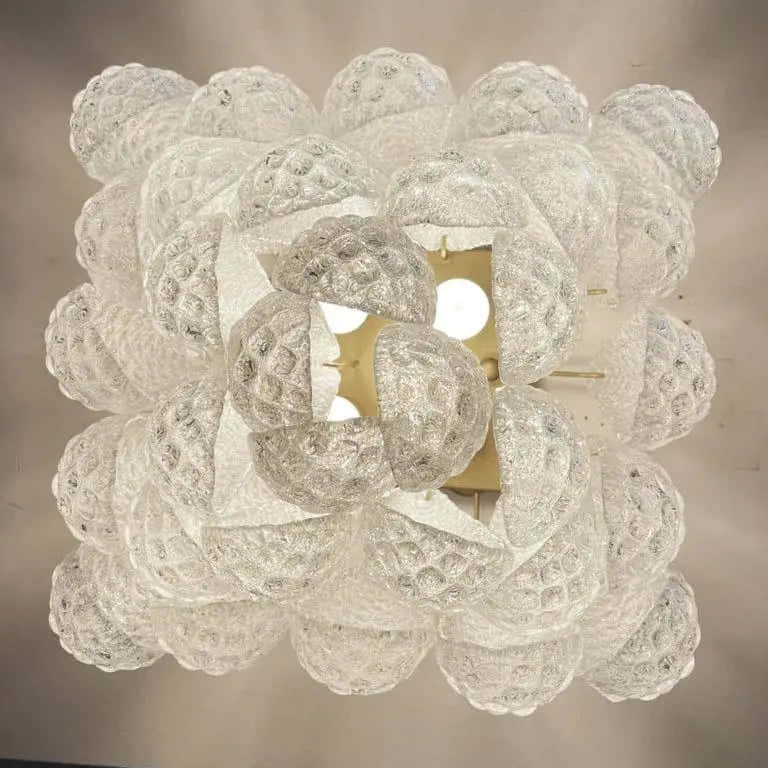Murano Ceiling lamp – Drop – 32 glasses – Transparent