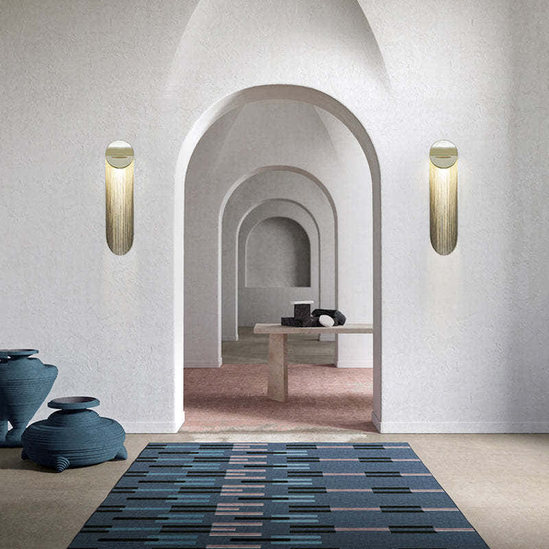 Modern Arcs Chain Tassel Wall Sconce