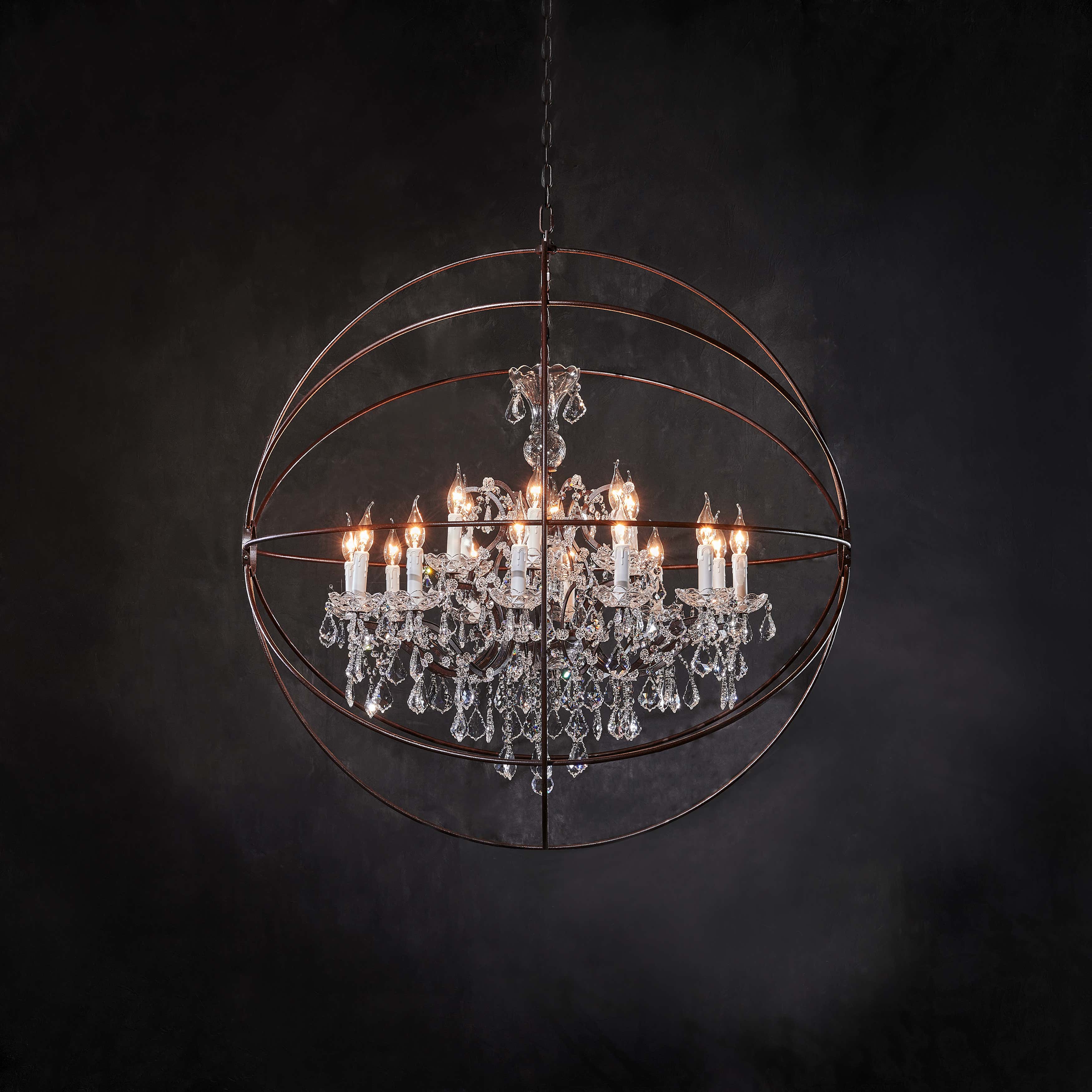 Gyro Crystal Chandelier Natural