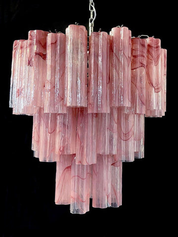 Murano Chandelier – 48 tubes – Alabaster Pink