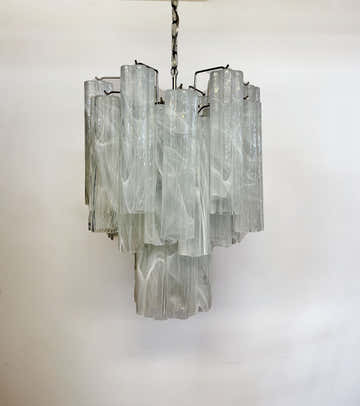 Murano Chandelier – 30 tubes – White Glass Tubes