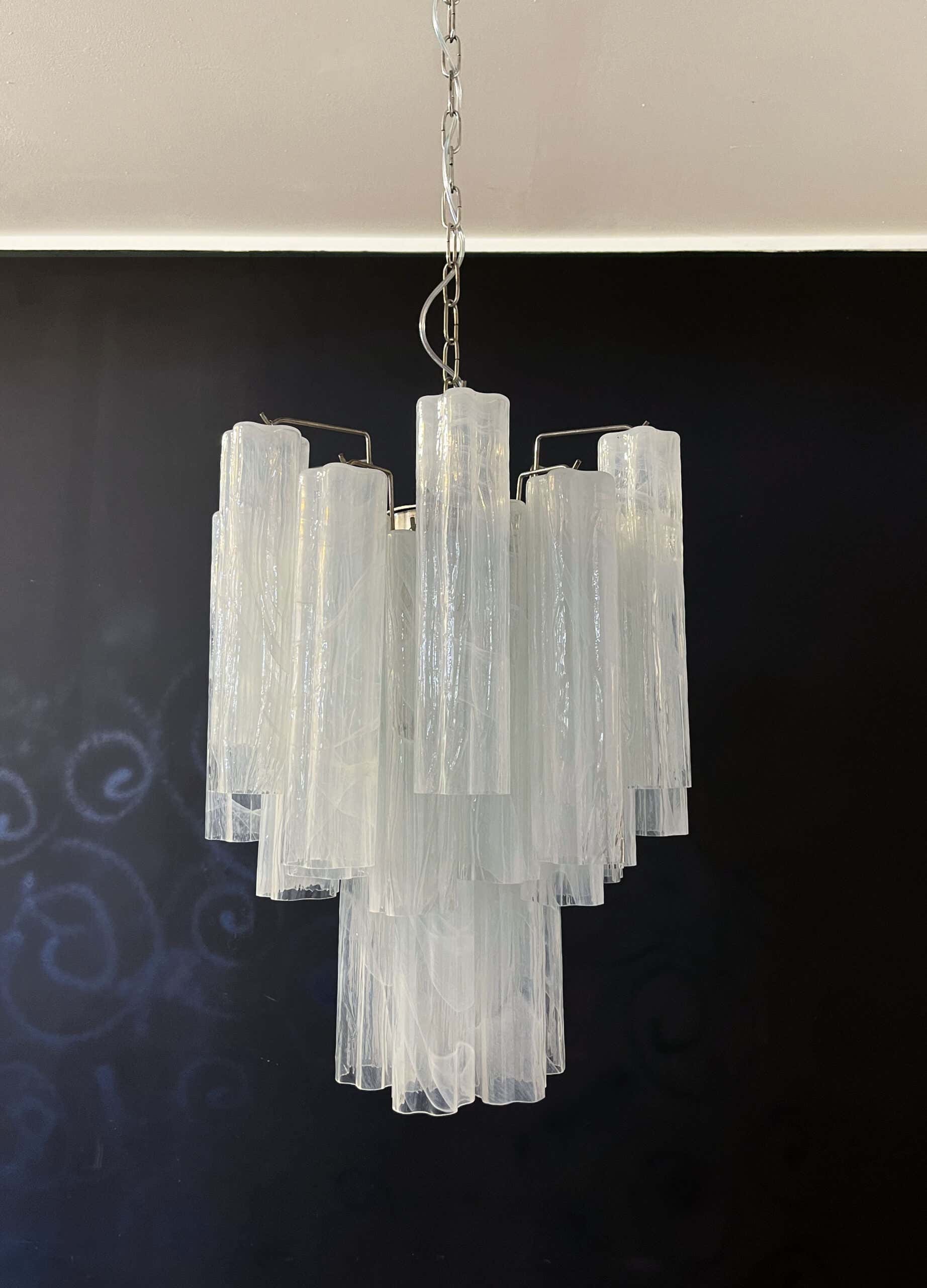 Murano Chandelier – 30 tubes – White Glass Tubes