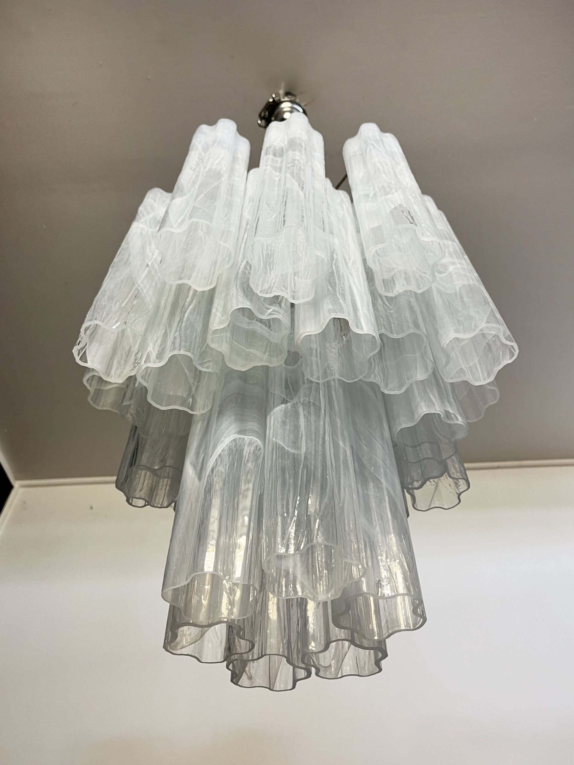 Murano Chandelier – 30 tubes – White Glass Tubes