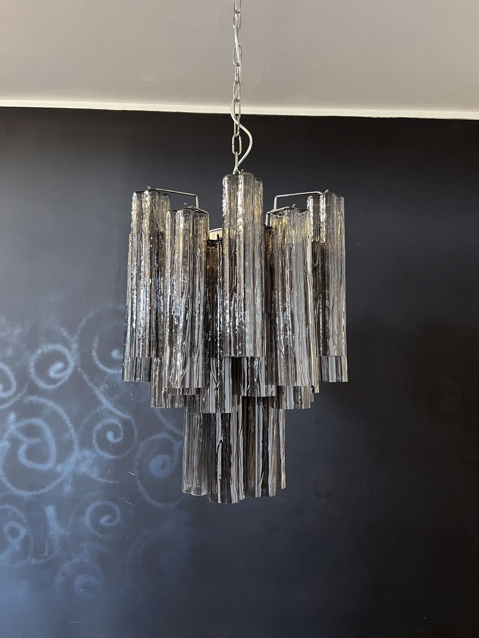 Murano Chandelier – 30 tubes – Smoky Glass Tubes