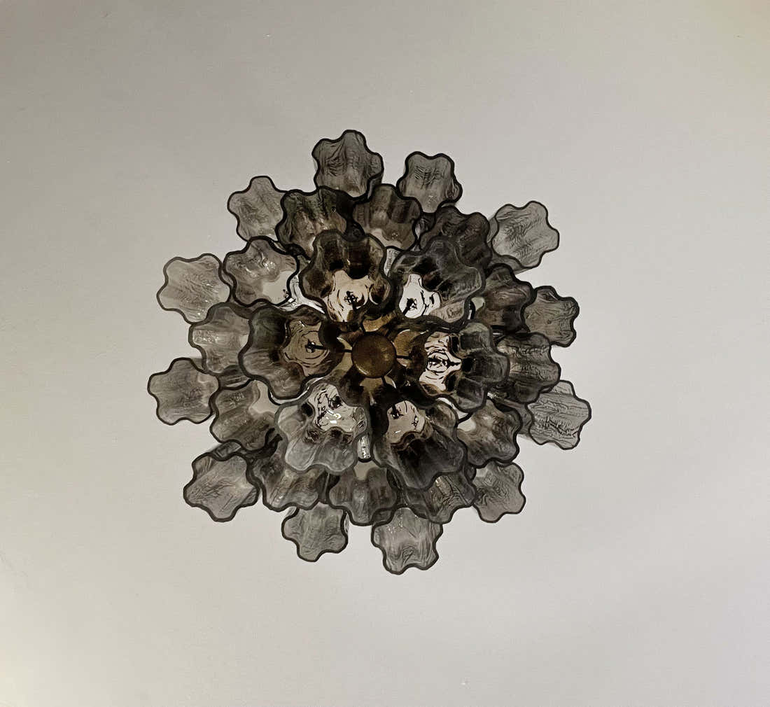 Murano Chandelier – 30 tubes – Smoky Glass Tubes