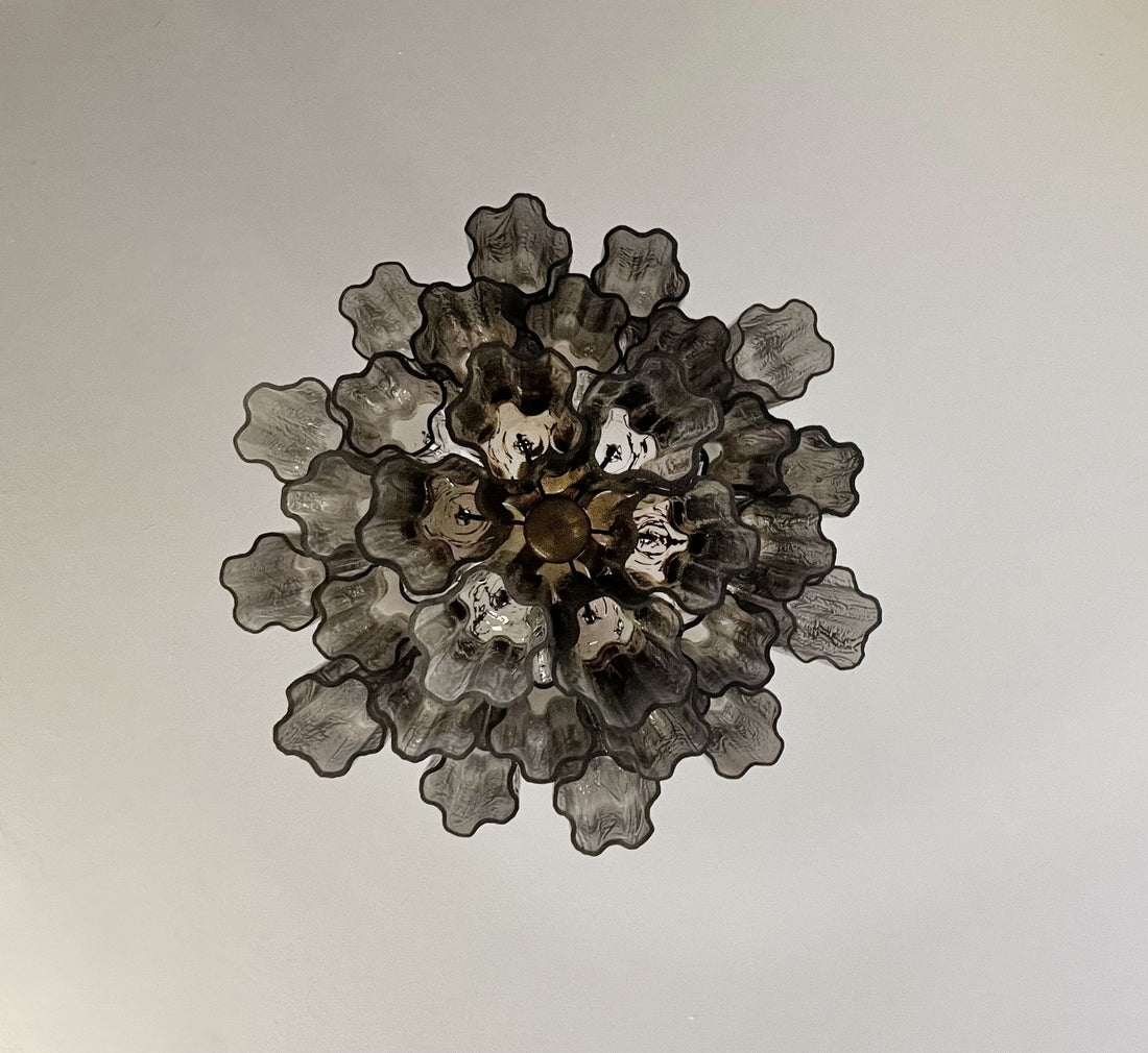 Murano Chandelier – 30 tubes – Smoky Glass Tubes