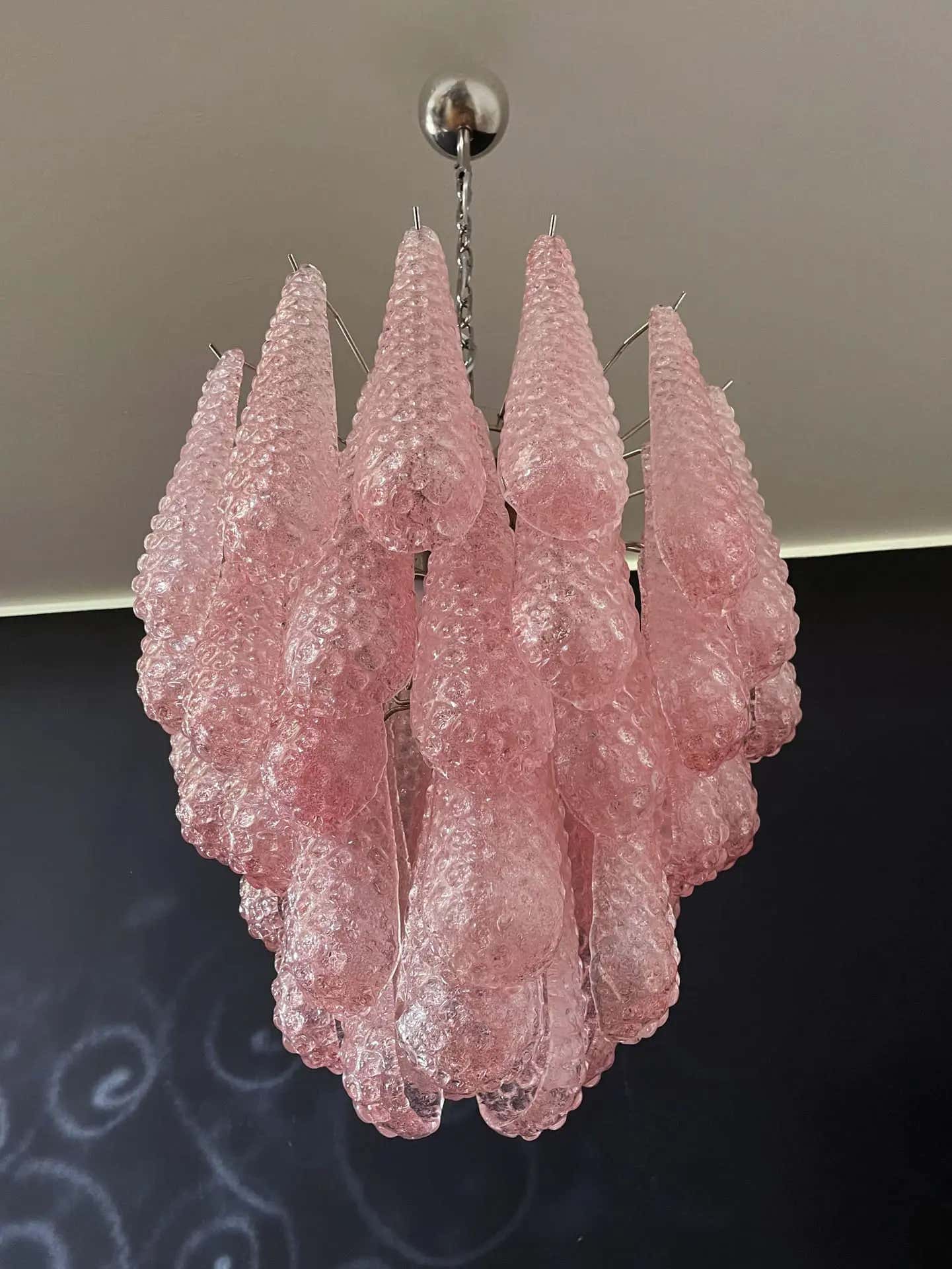 Murano Chandelier – Drop – 41 glasses – Pink