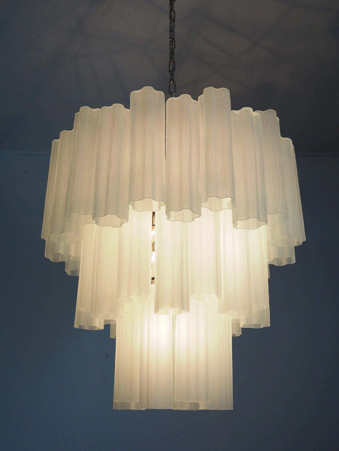Murano Chandelier – 48 tubes – matte white