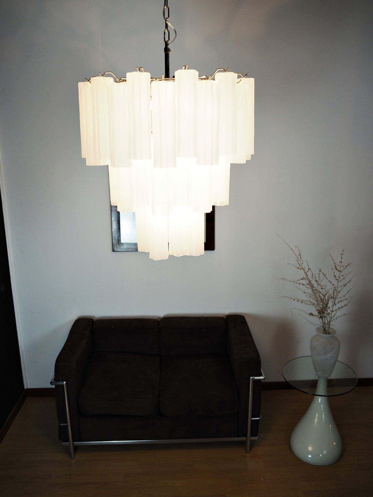 Murano Chandelier – 48 tubes – matte white