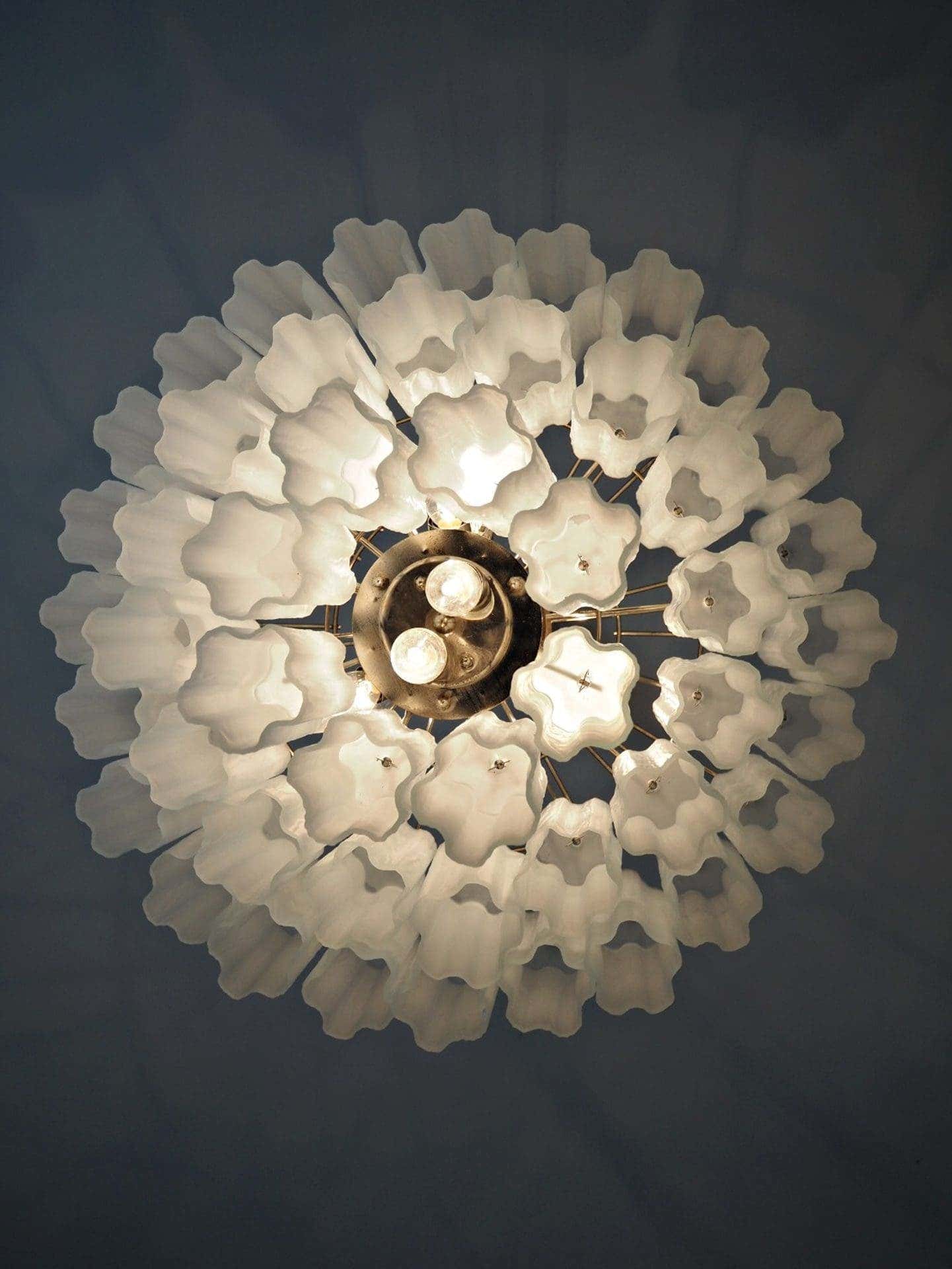 Murano Chandelier – 48 tubes – matte white