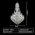 Oversized Luxury Traditional Gold/Chrome Candle Branch Crystal Chandelier