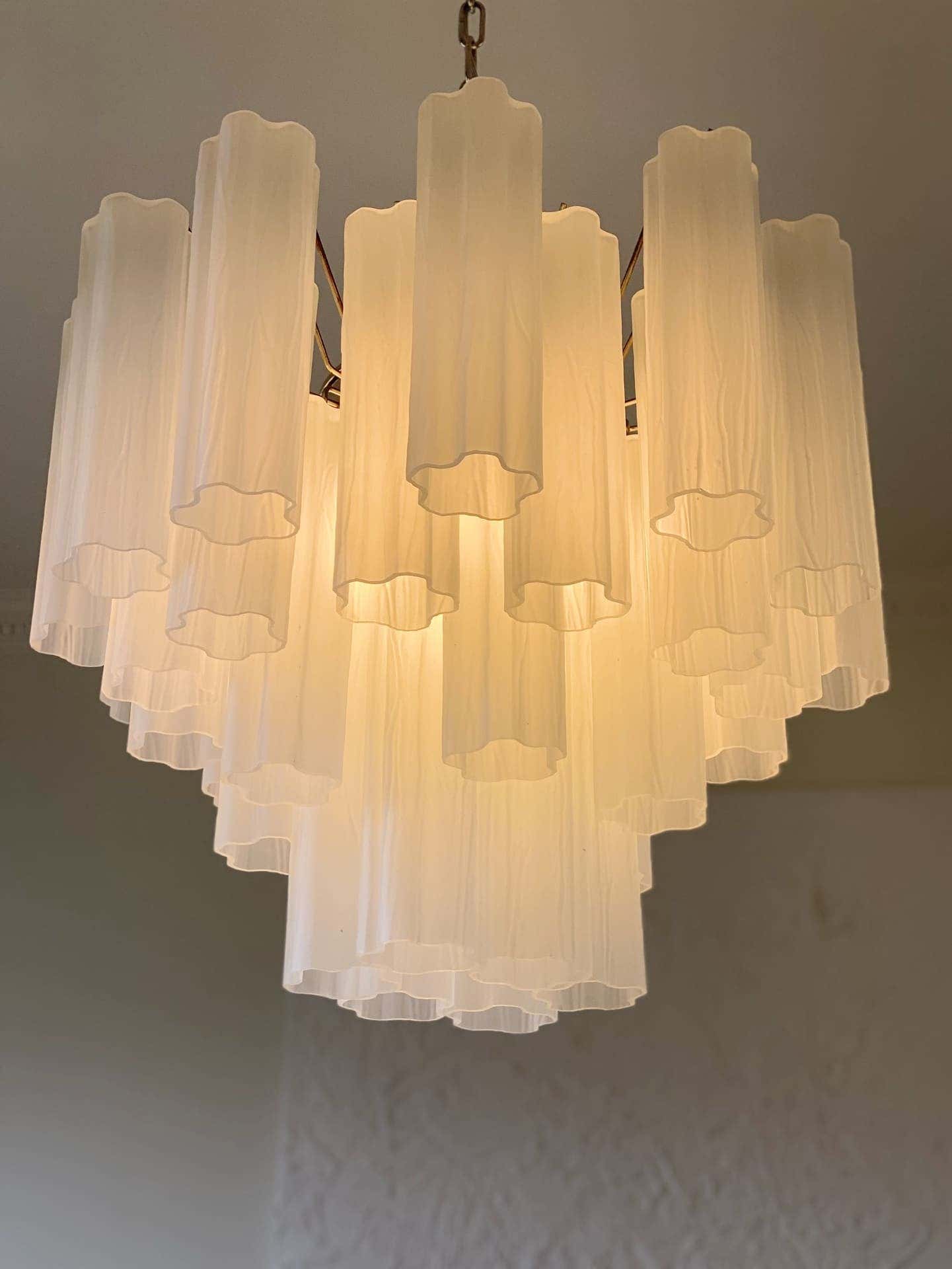 Murano Chandelier – 36 tubes – Matte white