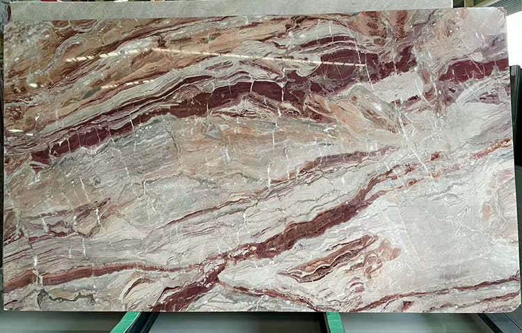 Red Arabescato Orobico Marble Slab