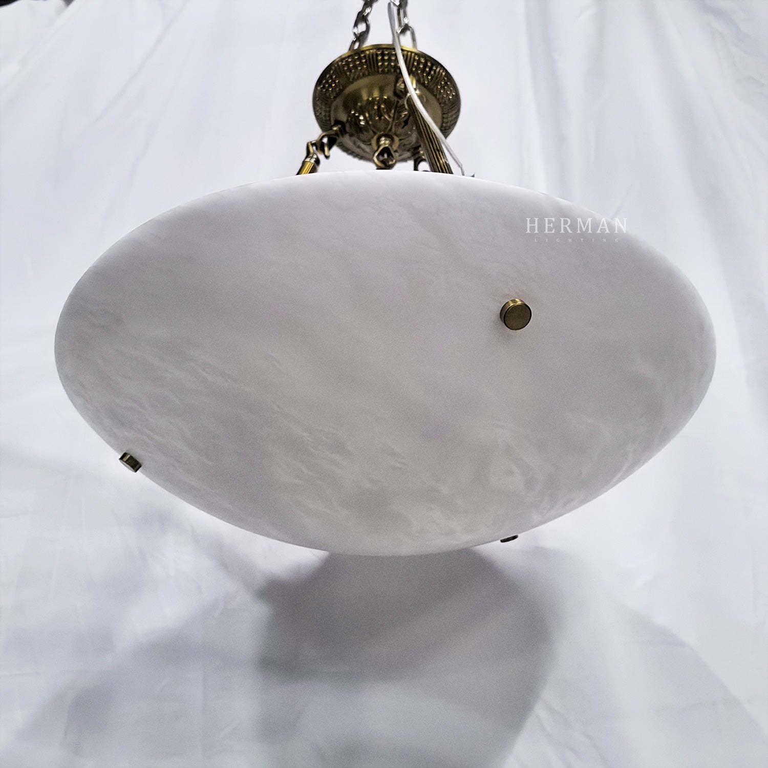 Vintage Round Alabaster Ceiling Lamps