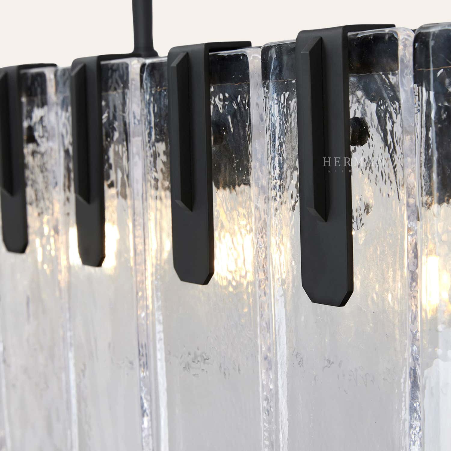 Nadia Glass Linear Chandelier 42" Width
