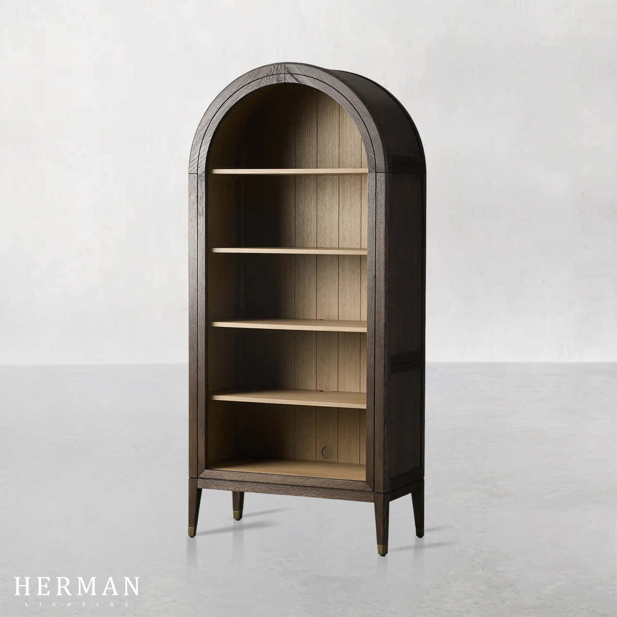 Hattie Open Bookcase in Oak 36"W 46"W