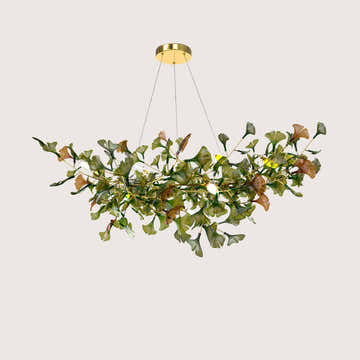 Green/Brown Ginkgo Chandelier Style B