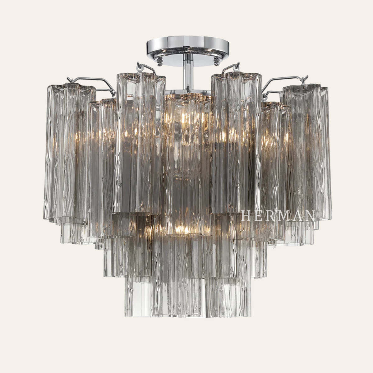 Addis Murano Glass Semi-Flush Ceiling Mount 17''W
