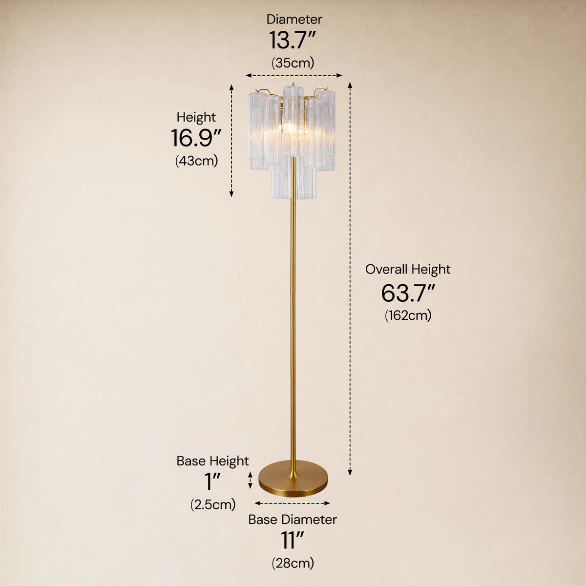 Hexalia Murano Glass Floor Lamp
