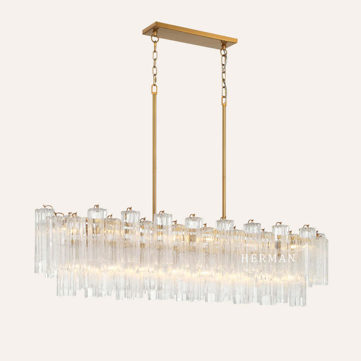 Addis Murano Glass Linear Chandelier 51"