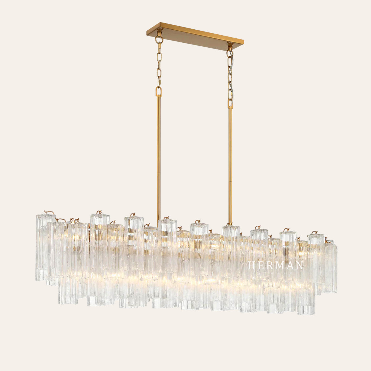 Addis Murano Glass Linear Chandelier 51"