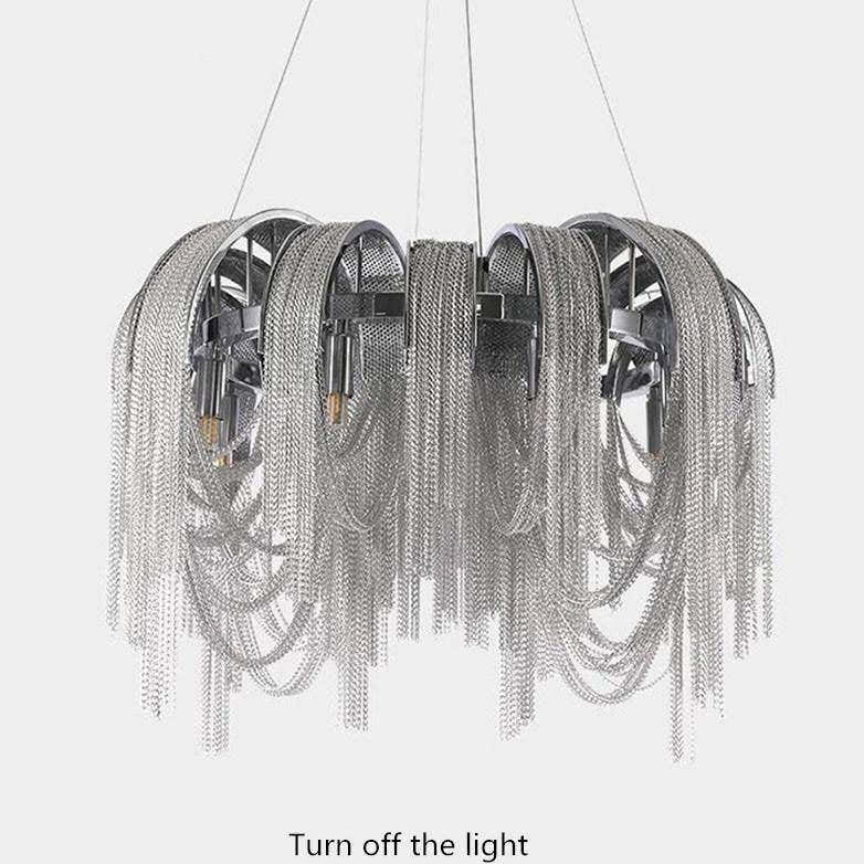 Cadena Aluminum Chain Tassel Chandelier