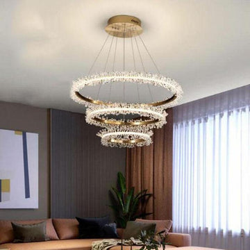 Doris 3-Ring Crystal Chandelier