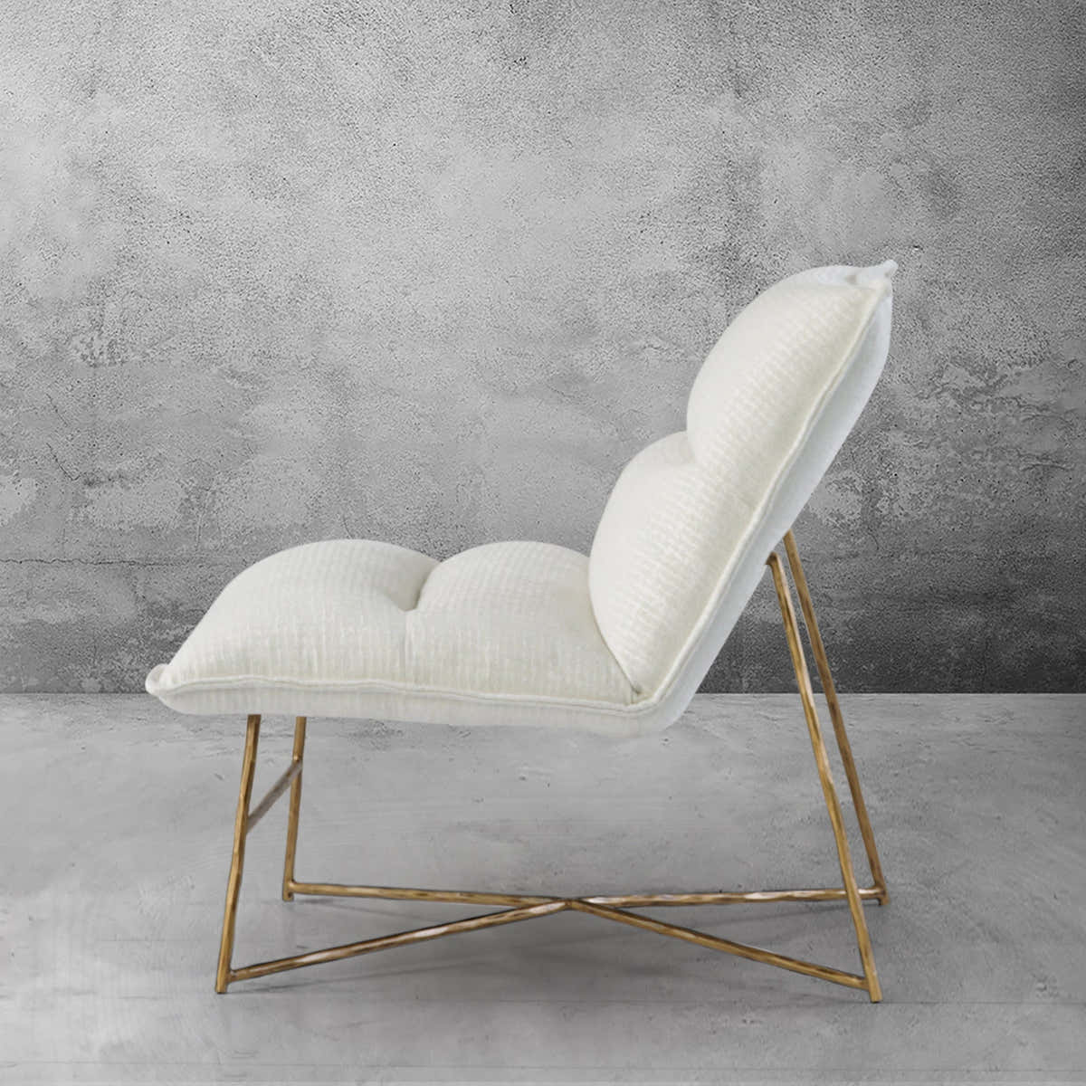 Forged Shell Chair Hand-Forged Metal Fabric Lounge Chair – Hermanlamps