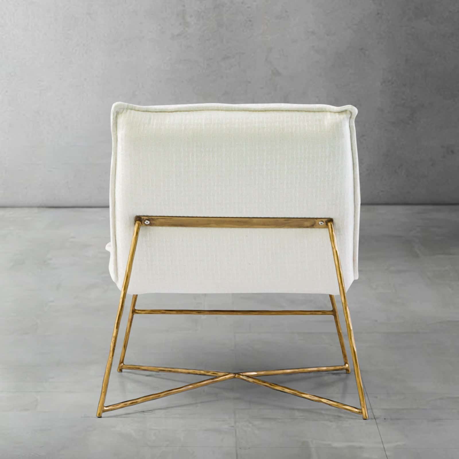 Hand-Forged Metal Fabric Lounge Chair
