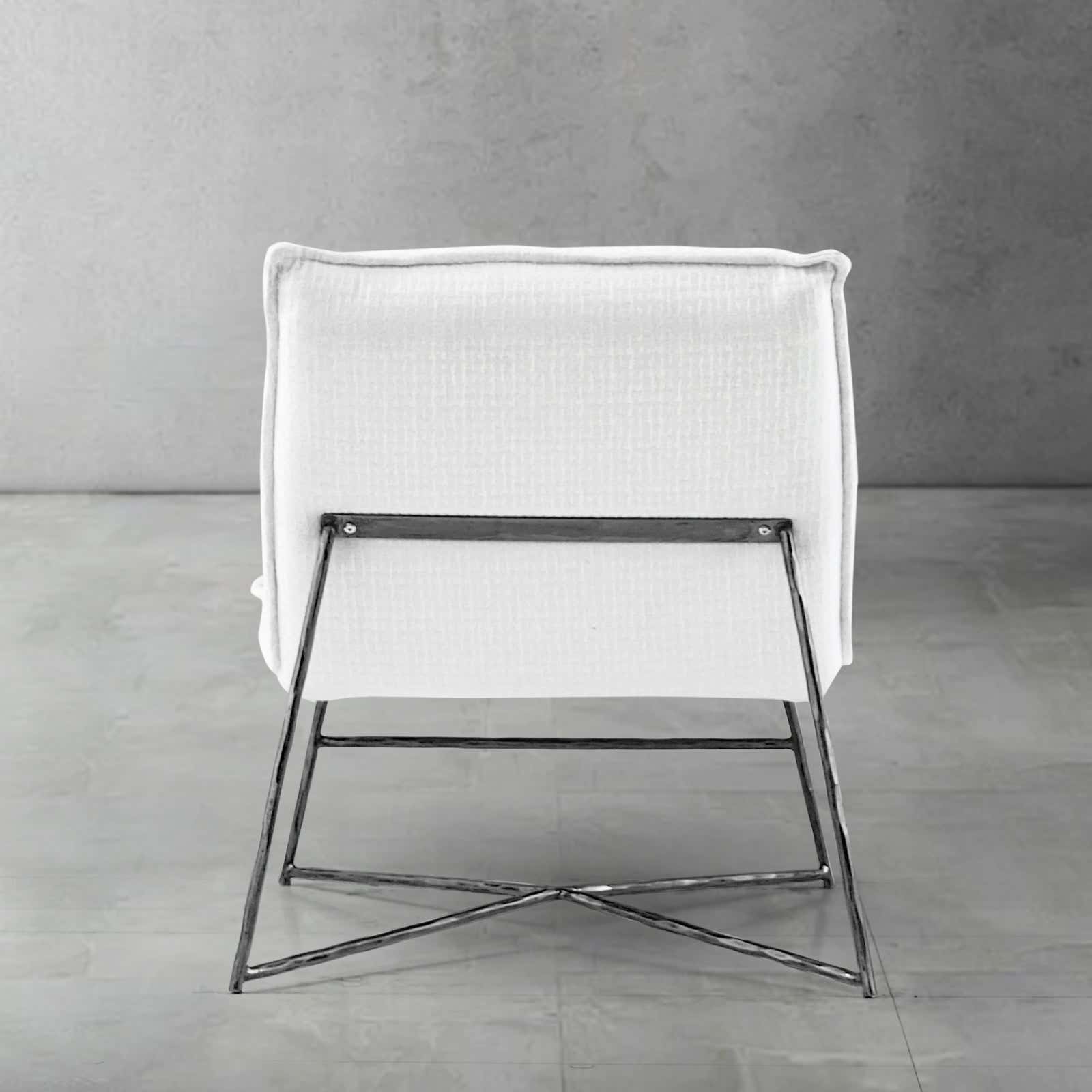 Hand-Forged Metal Fabric Lounge Chair
