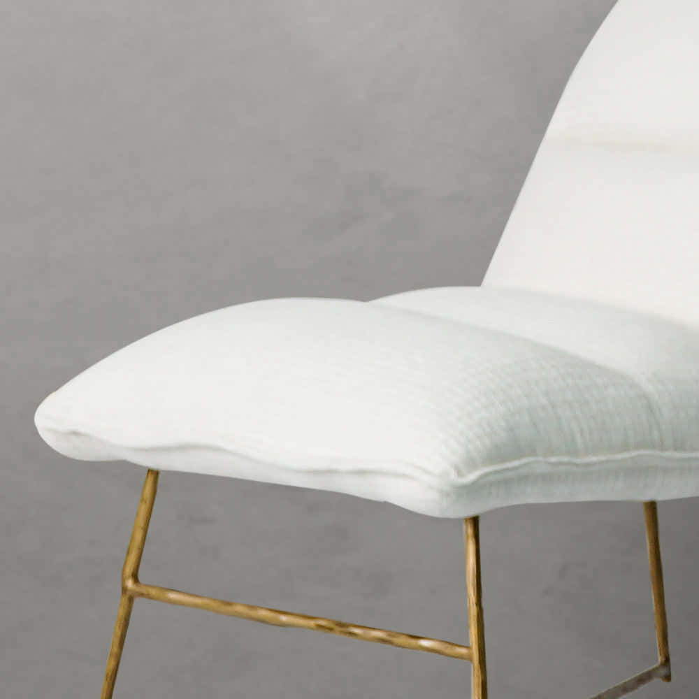 Hand-Forged Metal Fabric Lounge Chair