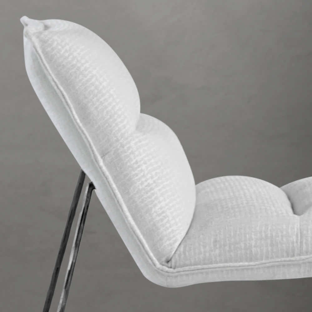 Hand-Forged Metal Fabric Lounge Chair
