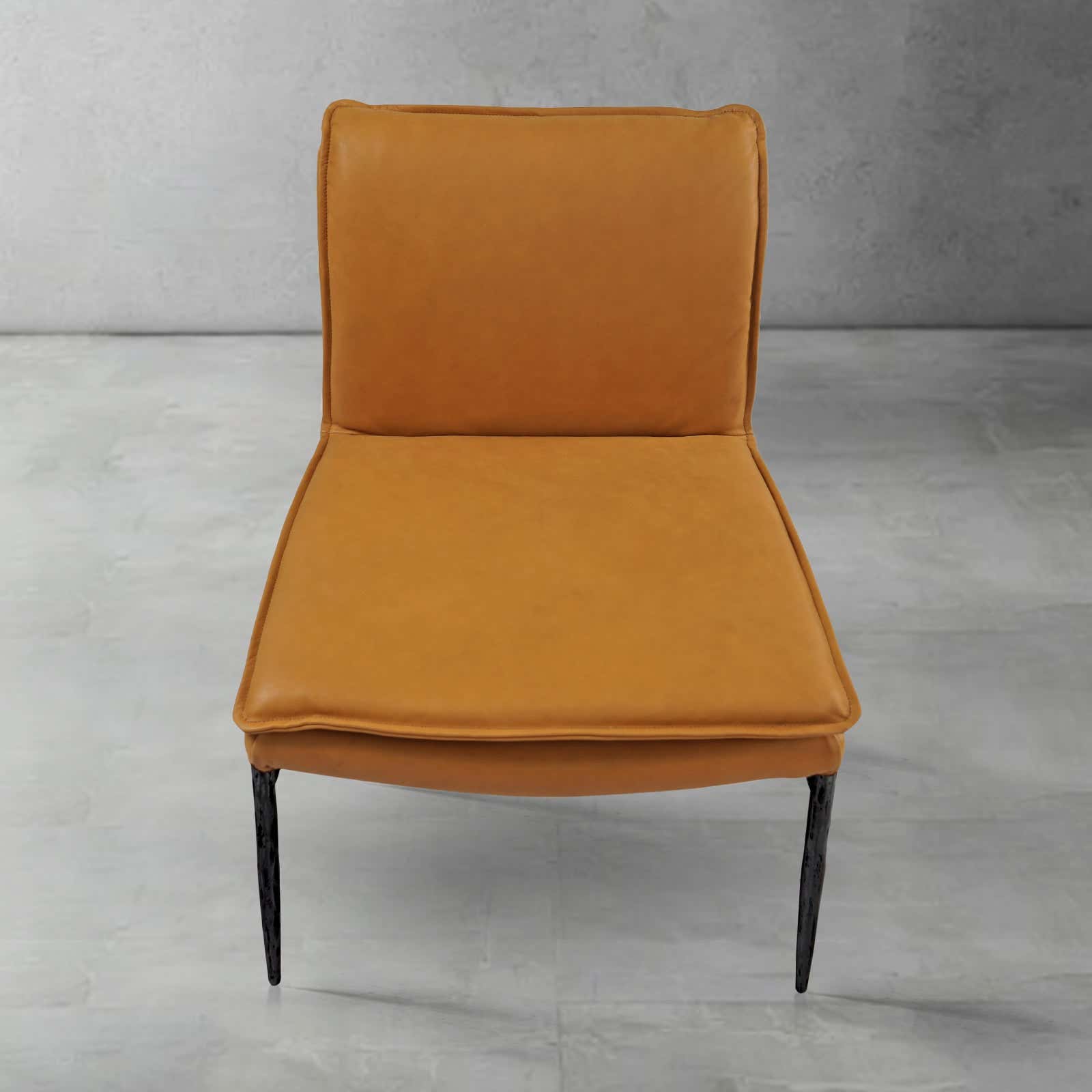 Hand-Forged Metal Vintage Leather Dining Chair