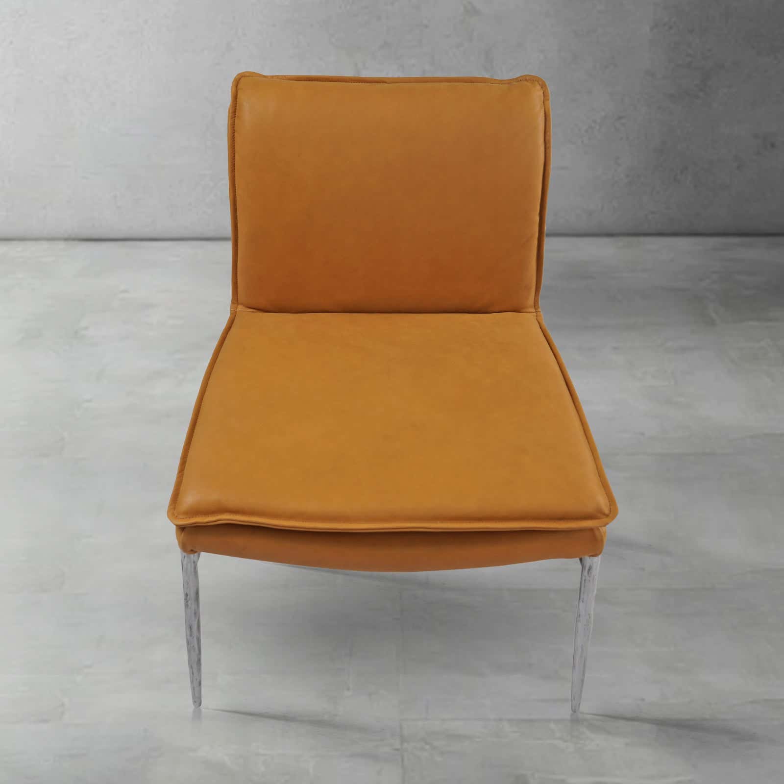 Hand-Forged Metal Vintage Leather Dining Chair