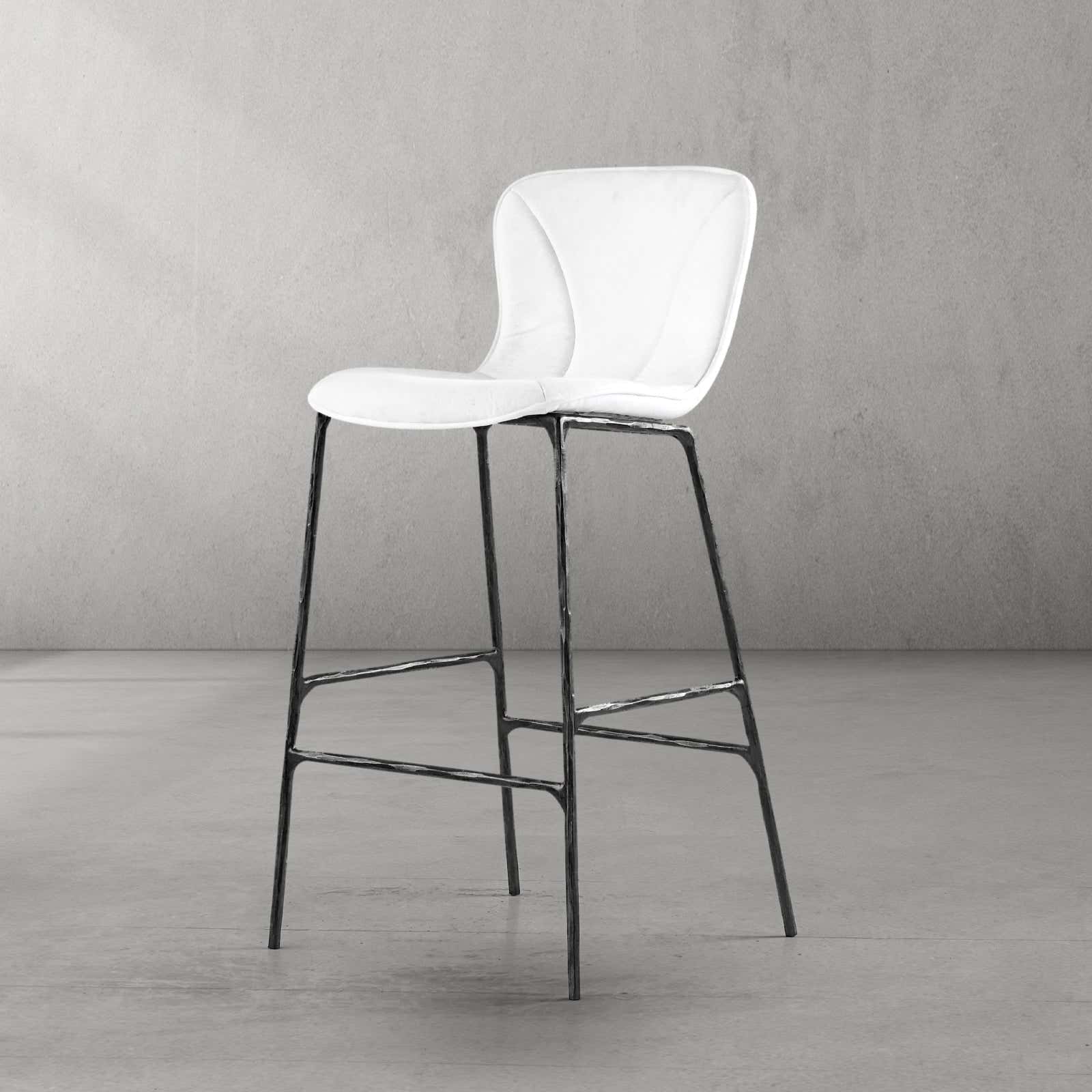Hand-Forged Metal Modern Bar Chair