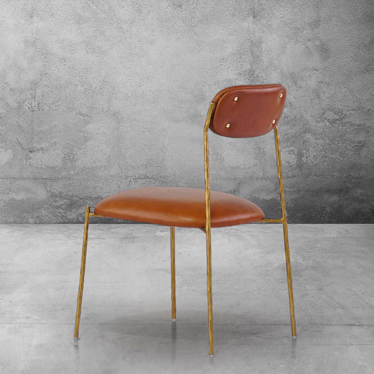 Forged Shell Chair Hand-Forged Metal Genuine Leather Dining Chair – Hermanlamps