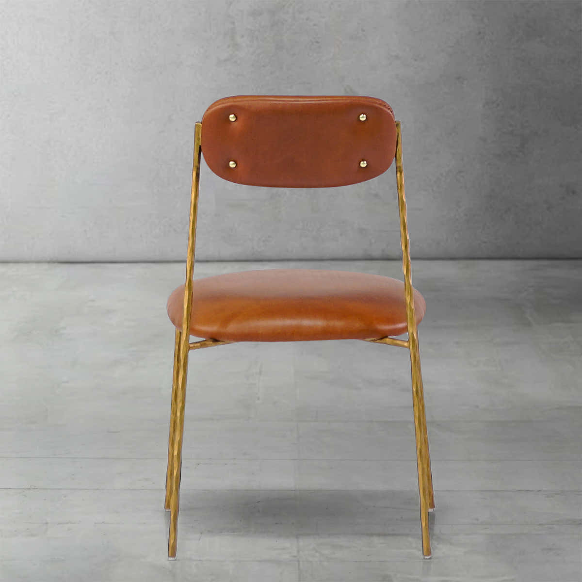 Forged Shell Chair Hand-Forged Metal Genuine Leather Dining Chair – Hermanlamps