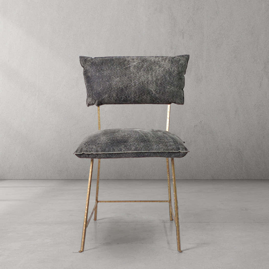 Hand-Forged Metal Cartier Armless Dining Chair