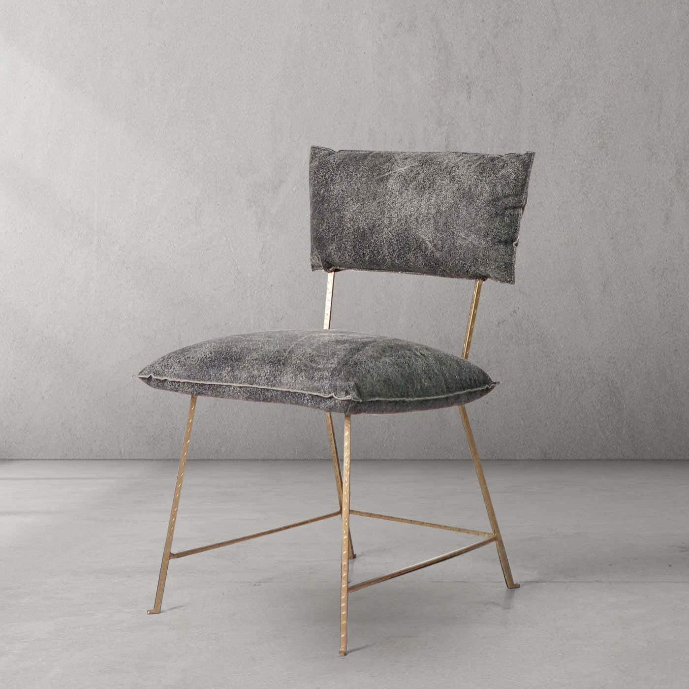 Hand-Forged Metal Cartier Armless Dining Chair