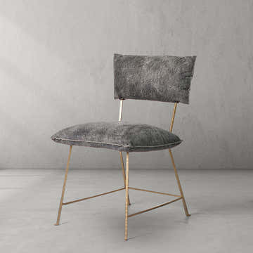 Hand-Forged Metal Cartier Armless Dining Chair