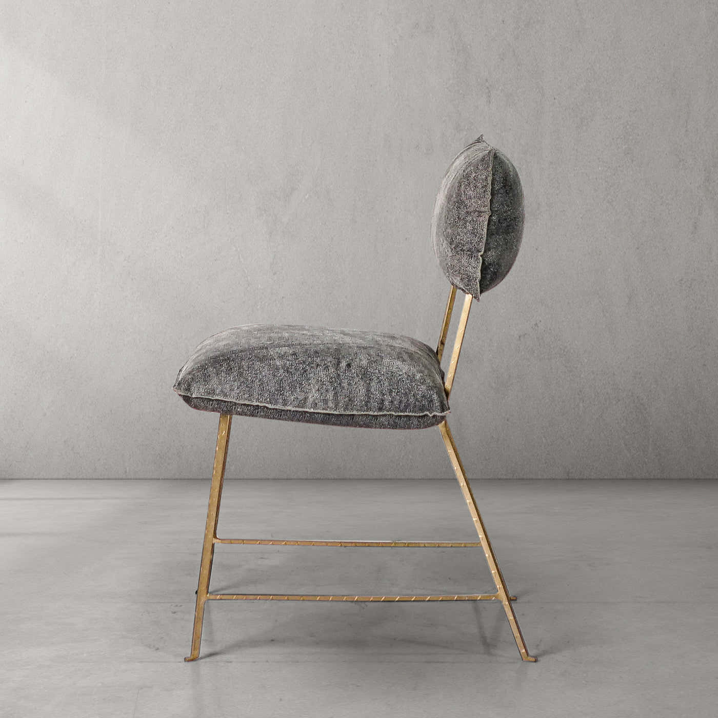 Hand-Forged Metal Cartier Armless Dining Chair
