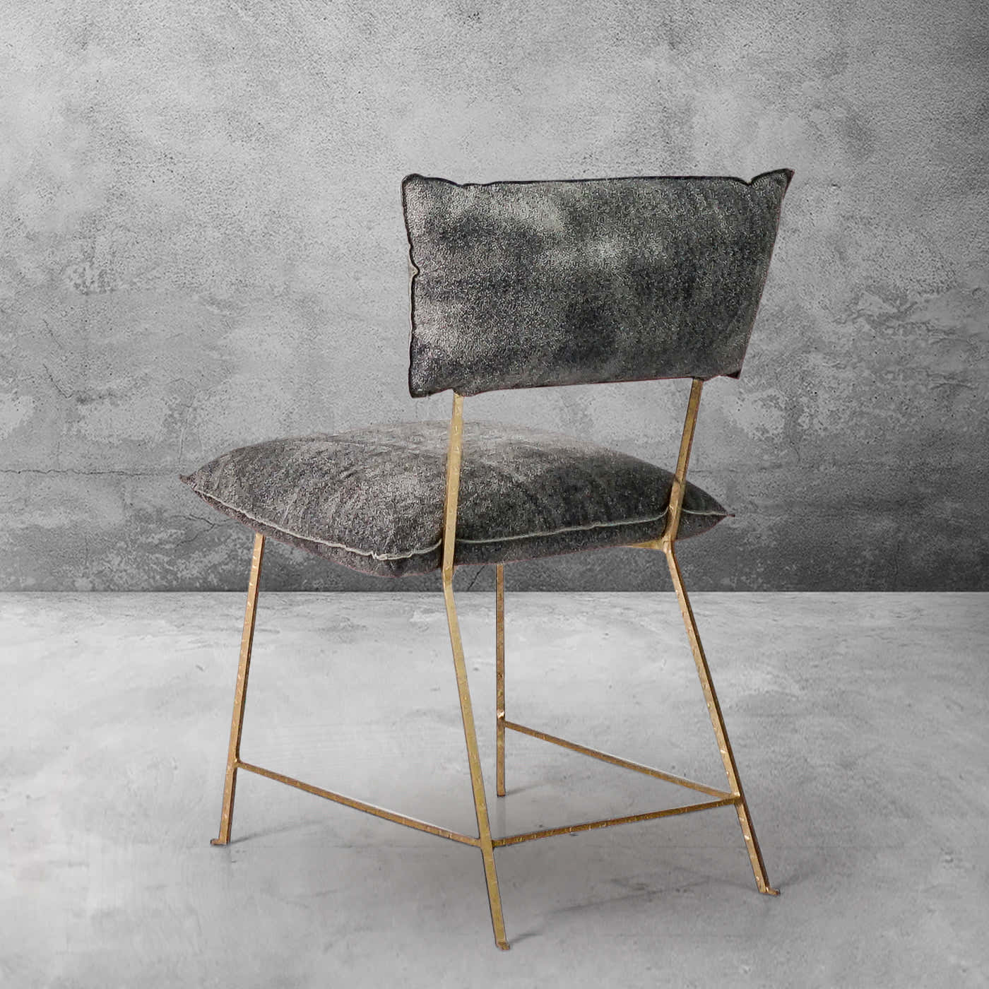 Hand-Forged Metal Cartier Armless Dining Chair