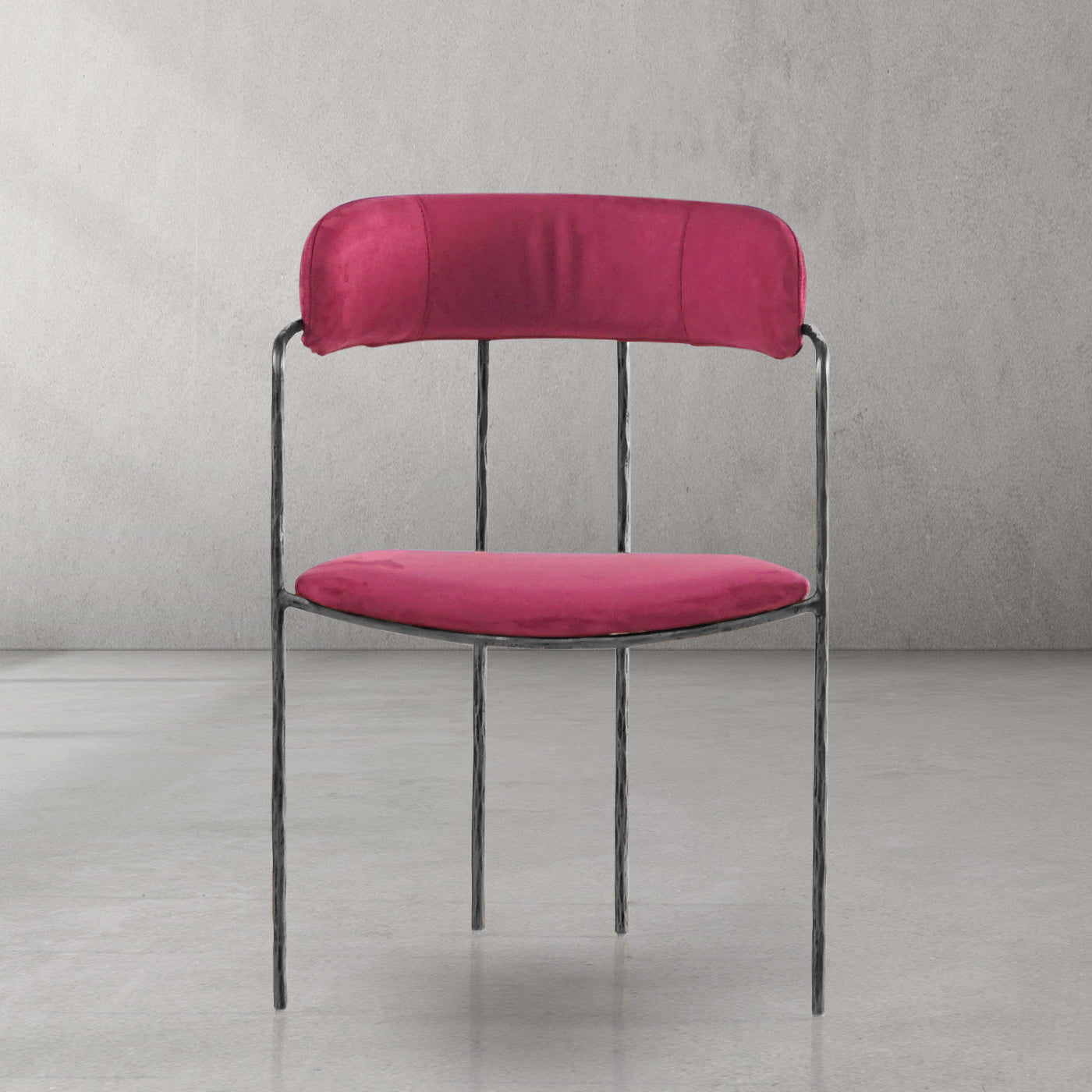Hand-Forged Metal Vintage Armrest Dining Chair