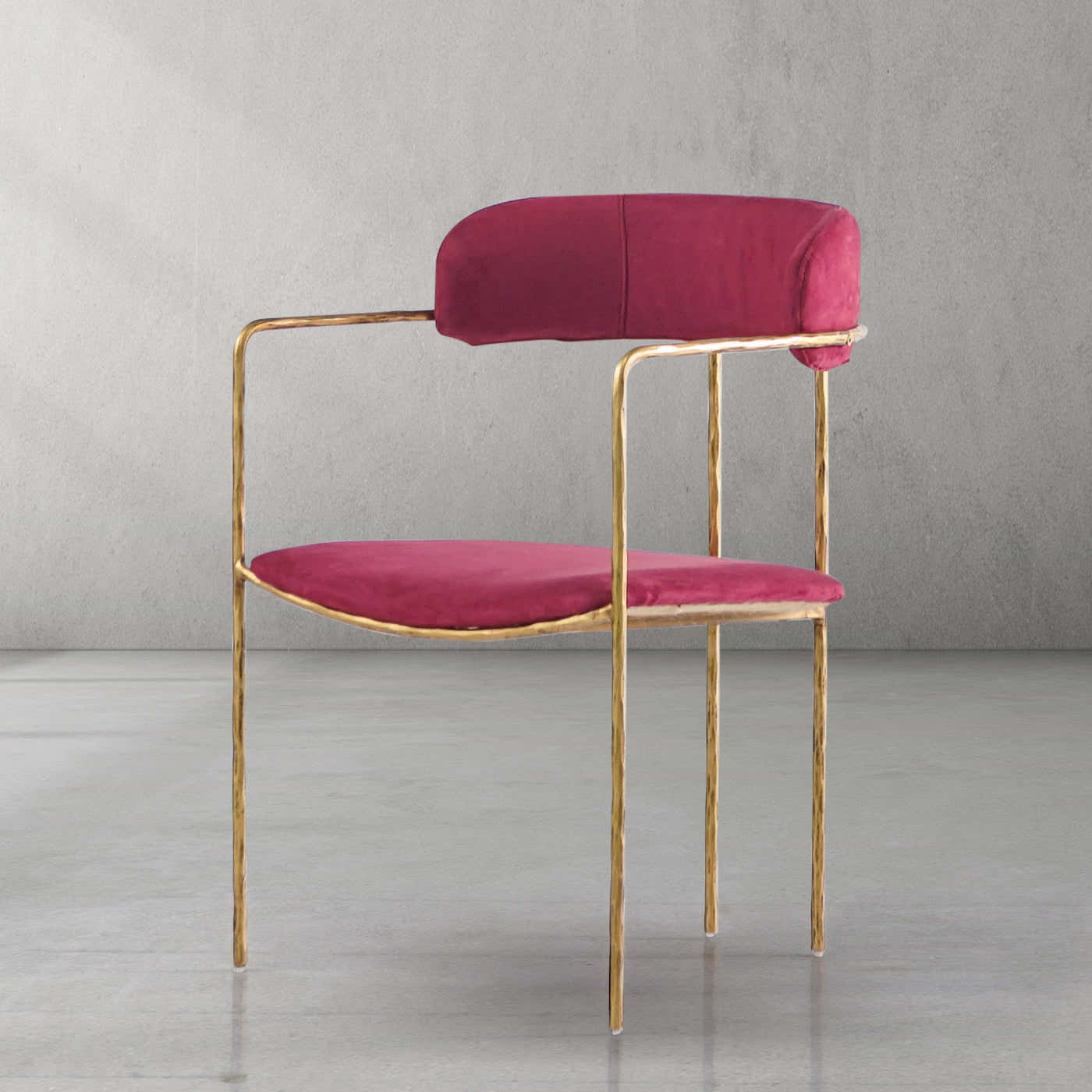 Hand-Forged Metal Vintage Armrest Dining Chair