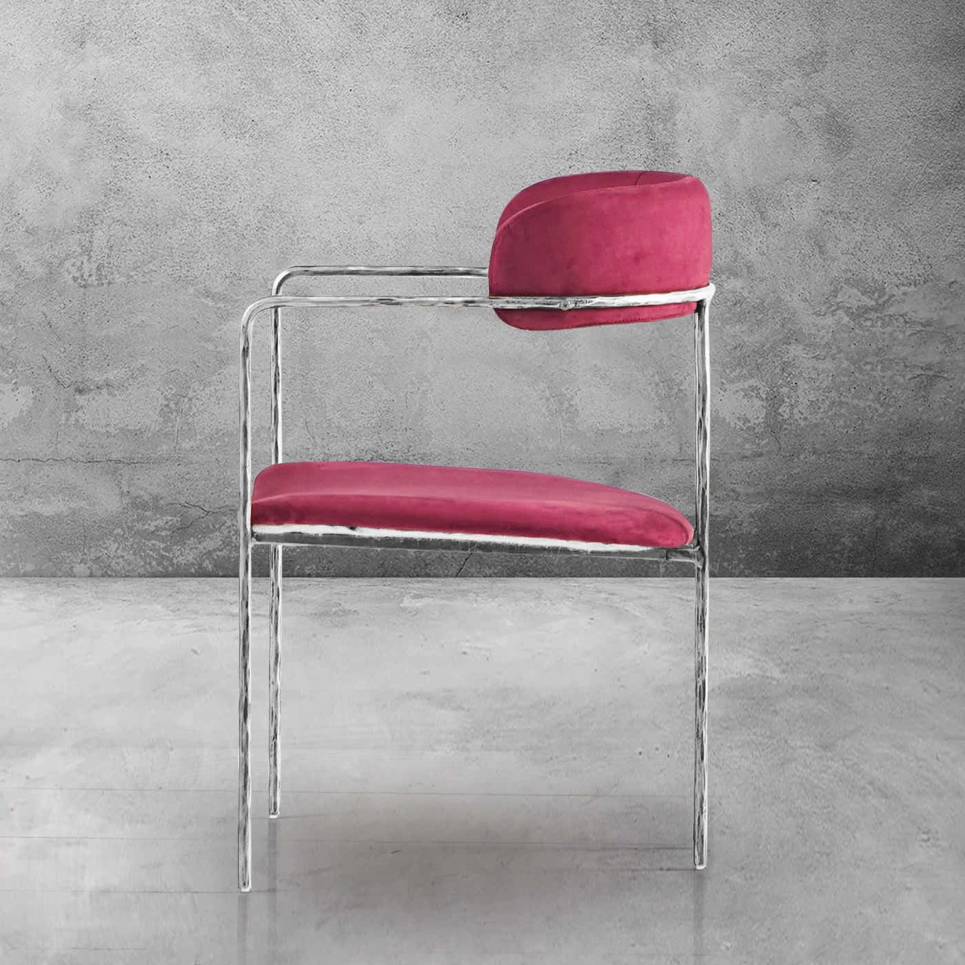 Hand-Forged Metal Vintage Armrest Dining Chair